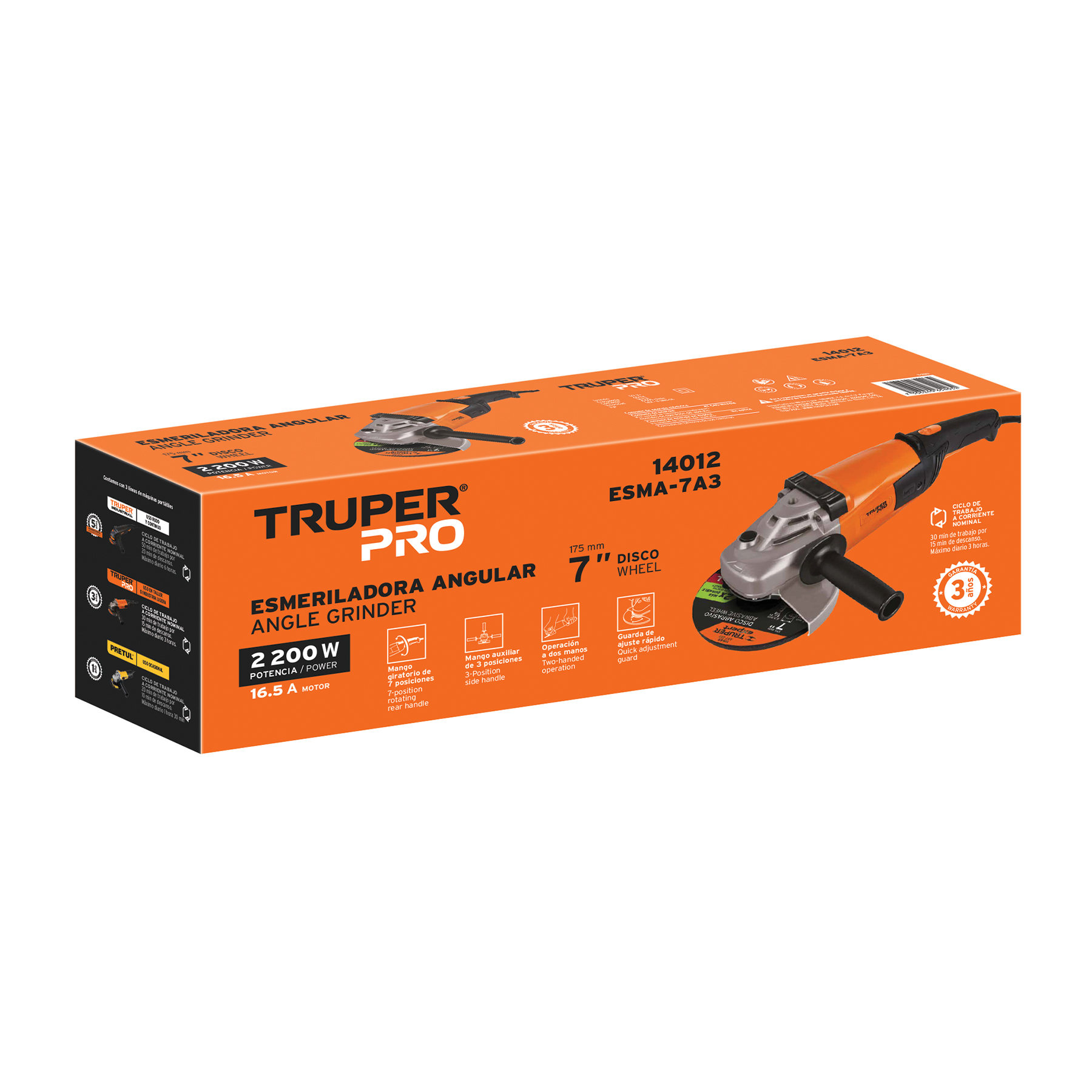 PULIDORA 7", 2200W, TRUPER PRO - Image 3